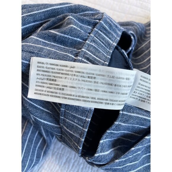 Abercrombie & Fitch Striped Jumpsuit Romper SZ S Wide Legs Linen Pockets - Picture 10 of 14